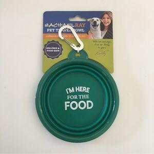 NEW Rachael Ray Pet Travel Bowl Collapsible with Clip Holds 12 oz Green